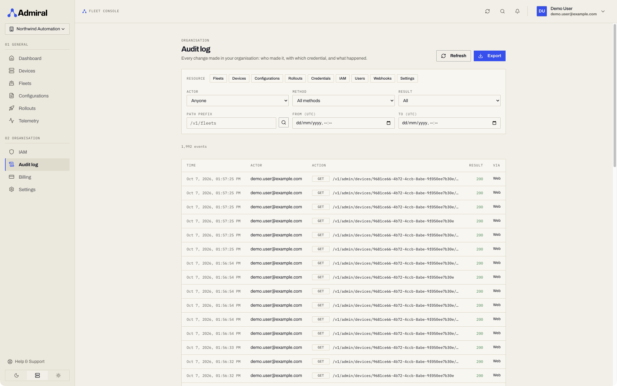 Audit Log Dashboard