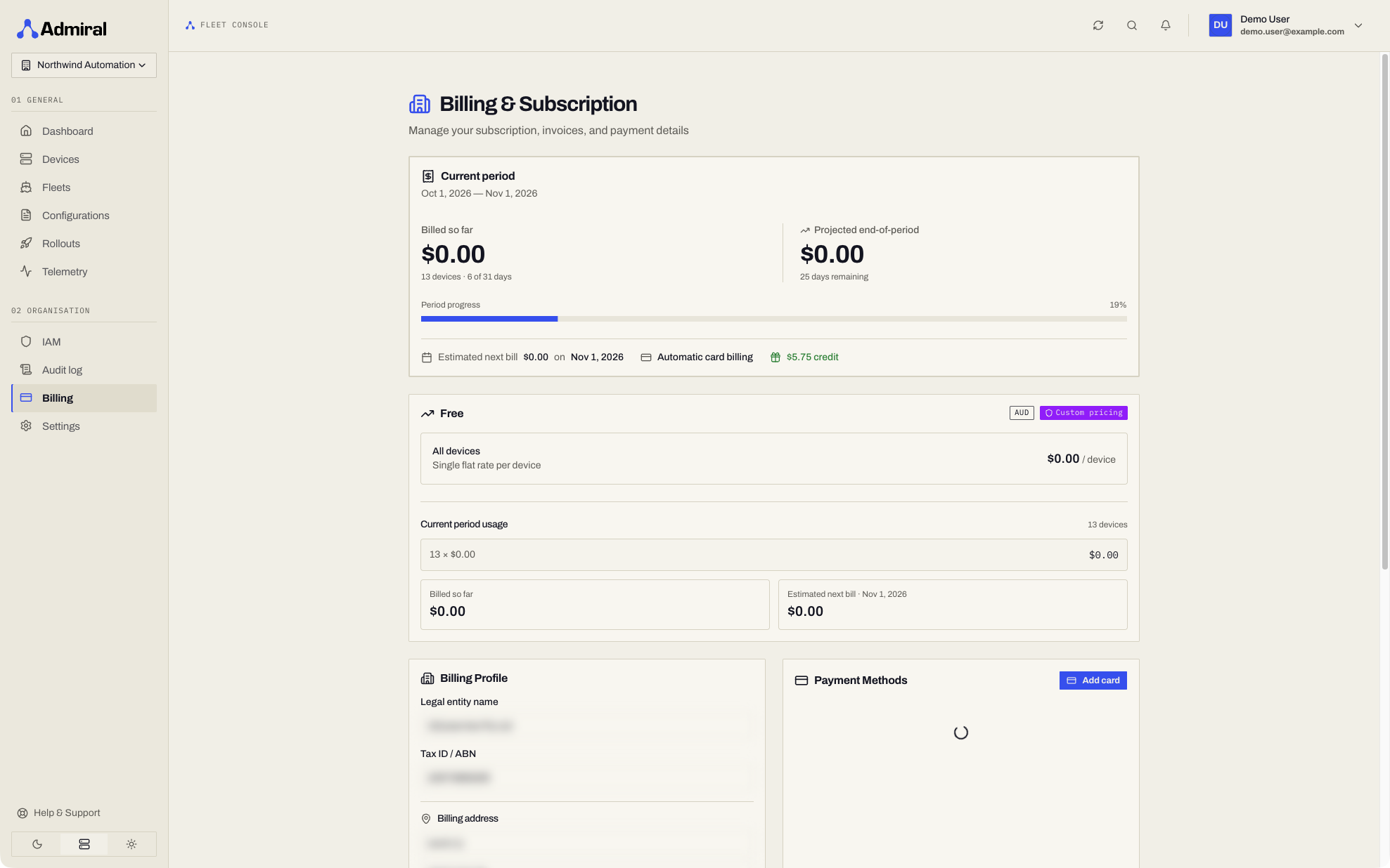 Billing Dashboard